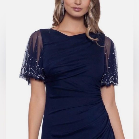 Betsy & Adam Cascading Ruffle Gown - Picture 2 of 15